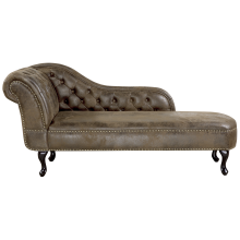 Left-Hand Chaise Longue NIMES Faux Suede Dark Brown