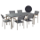 Beliani Garden Dining Set 6 Seater GROSSETO Granite Polished Grey/ Black 1