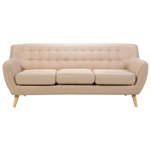 Beliani Sofa 3 Seater MOTALA Fabric Beige