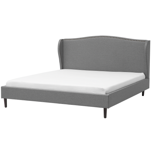Beliani Bed Fabric COLMAR 180 x 200 cm (EU Super King) Grey