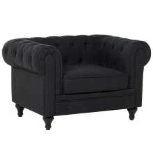 Armchair CHESTERFIELD Fabric Graphite Grey
