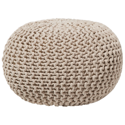 Beliani Pouffe CONRAD Cotton Light Beige