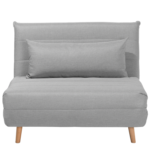Beliani Single Sofa Bed SETTEN Fabric Light Grey