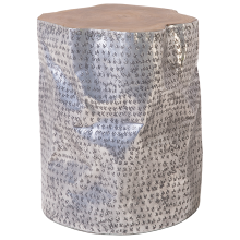 Side Table GORDON Teak Wood Silver