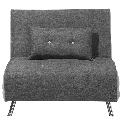 Beliani Single Sofa Bed FARRIS Fabric Dark Grey