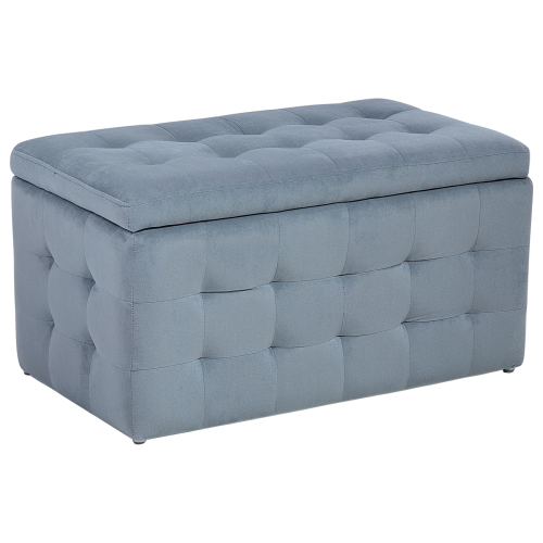 Beliani Storage Ottoman MICHIGAN Velvet Light Grey