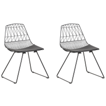Set of 2 Dining Chairs HARLAN Metal Black