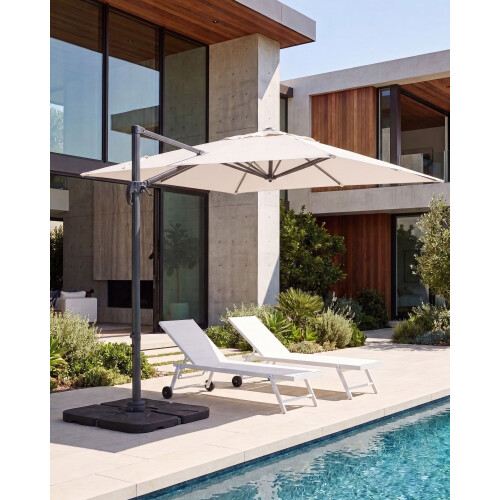 Beliani Cantilever Parasol 238 cm MONZA Light Beige 1