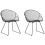 Beliani Set of 2 Dining Chairs AURORA Metal Black 1