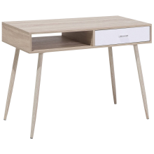 Home Office Desk DEORA 100 cm 48 cm with Drawers Light Brown