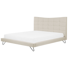 Bed Fabric LANNION 180 x 200 cm (EU Super King) Light Beige