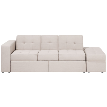 Sofa Bed 3 Seater FALSTER with Storage Fabric Beige