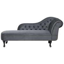 Right-Hand Chaise Longue NIMES Velvet Grey