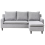Beliani Corner Sofa 3 Seater ELVENES Fabric Light Grey Left Hand 1