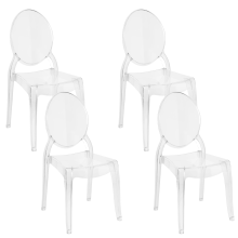 Set of 4 Dining Chairs MERTON Transparent