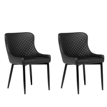 Set of 2 Dining Chairs SOLANO Faux Leather Black