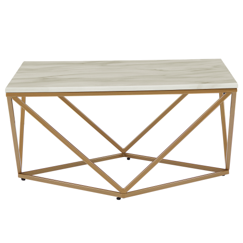 Beliani Coffee Table MALIBU Marble/ Gold