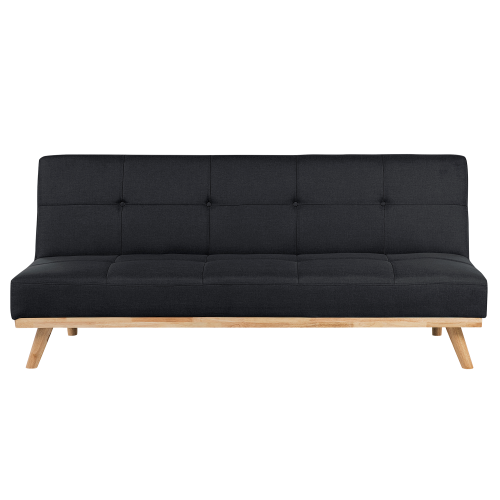 Beliani Sofa Bed 3 Seater FROYA Fabric Black