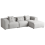 Beliani Corner Sofa 3 Seater DOLVA Fabric Light Grey Left Hand 4