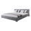 Beliani Bed Fabric PARIS 140 x 200 cm (EU Double) Grey 1