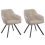 Beliani Set of 2 Dining Chairs MONEE Fabric Beige 1