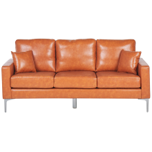 Sofa 3 Seater GAVLE Faux Leather Golden Brown