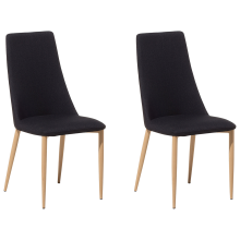 Set of 2 Dining Chairs CLAYTON Fabric Black
