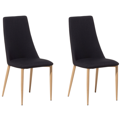 Beliani Set of 2 Dining Chairs CLAYTON Fabric Black