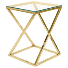 Side Table BEVERLY Glass Gold