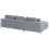 Beliani Corner Sofa 4 Seater OSLO Velvet Grey Right Hand 5