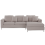 Beliani Corner Sofa 4 Seater OSLO Fabric Beige Left Hand 1