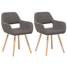 Set of 2 Dining Chairs CHICAGO Fabric Taupe