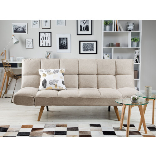 Beliani Sofa Bed 2 Seater INGARO Fabric Beige 1