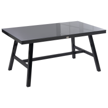 Garden Dining Table CANETTO 150 cm 90 cm Glass Black