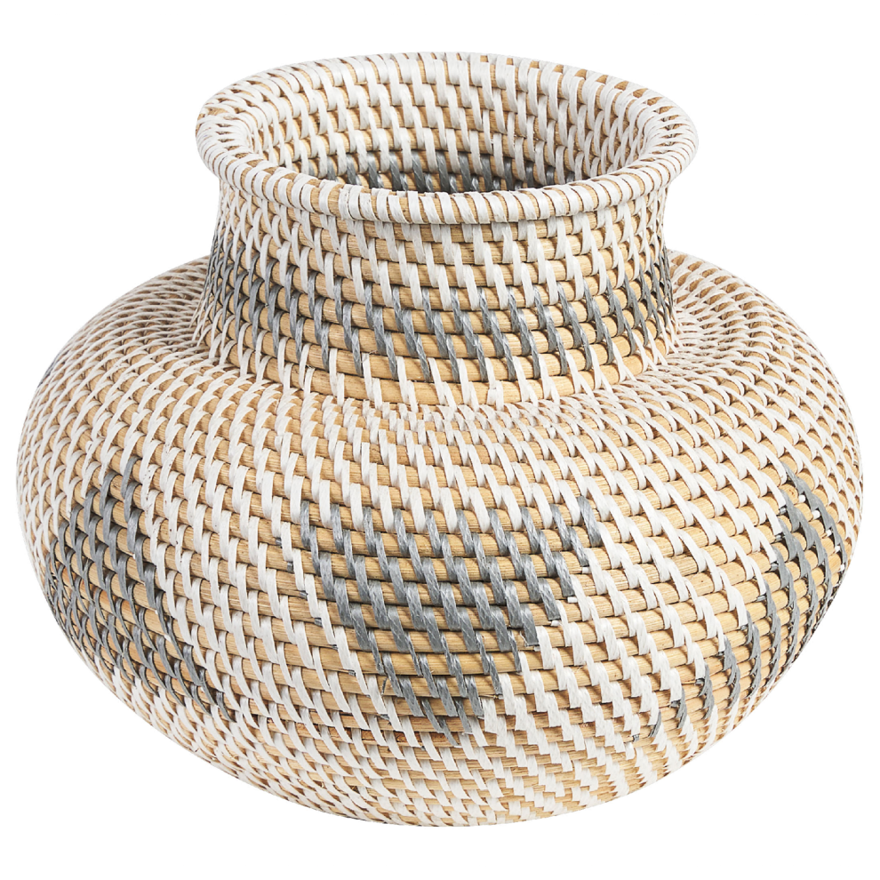 Beliani Decorative Vase Asahan 22 Cm Rattan Natural