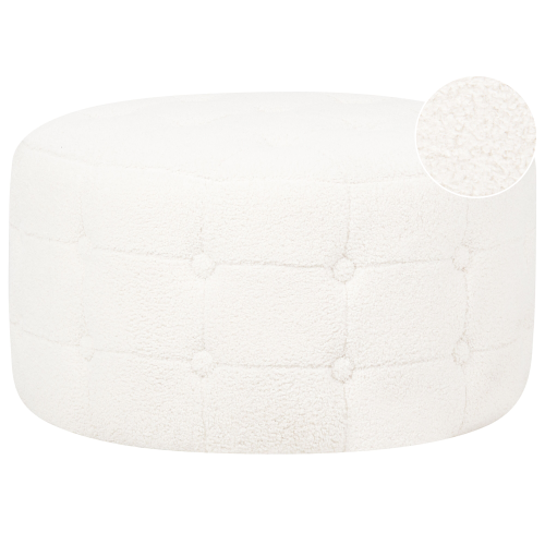 Beliani Pouffe TAMPA Boucle White