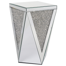 Side Table LUXEY Glass Mirrored Silver