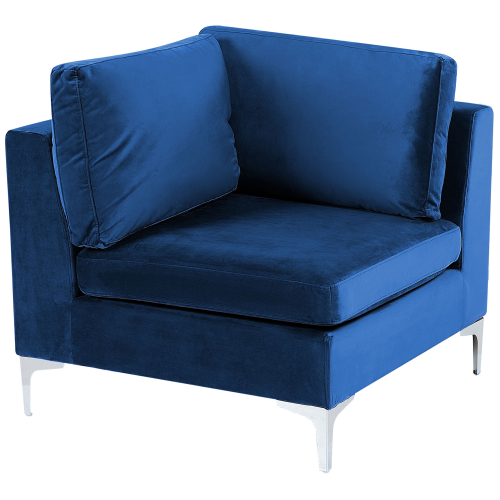 Beliani Corner Seat EVJA Velvet Navy Blue