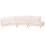 Beliani Curved Sofa 4 Seater MOSS Velvet Light Beige 1