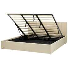 Ottoman Bed DREUX Fabric Beige 180 x 200 cm (EU Super King)