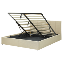 Ottoman Bed DREUX Fabric Beige 160 x 200 cm (EU King Size)