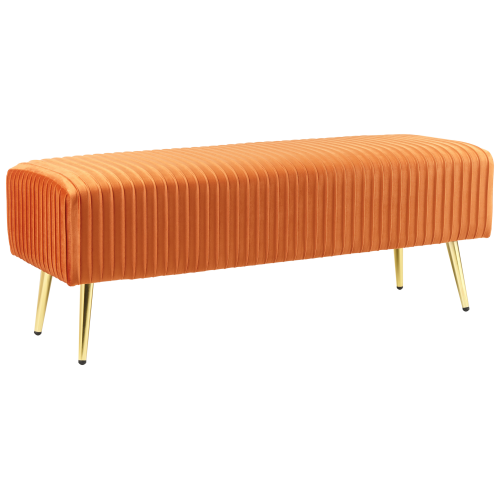 Beliani Upholstered Bench PATERSON Velvet Orange