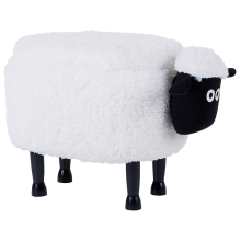 Storage Animal Stool SHEEP Sheep Fabric White