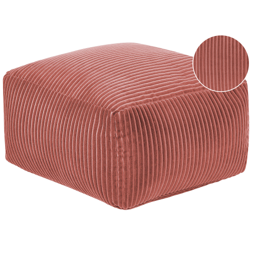 Beliani Pouffe MUKKI Cotton Light Red