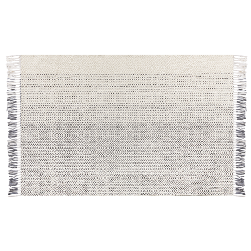 Beliani Rug OMERLI White 140 x 200 cm Wool