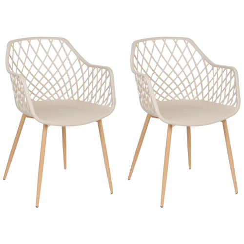 Beliani Set of 2 Dining Chairs NASHUA Beige