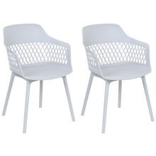 Set of 2 Dining Chairs ALMIRA Light Grey