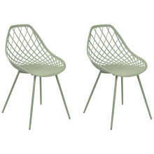 Set of 2 Dining Chairs CANTON II Green
