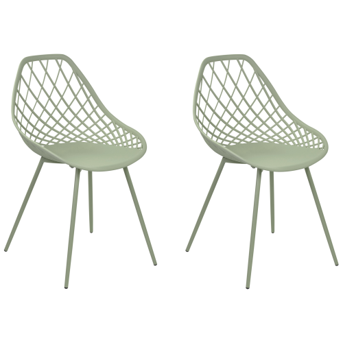 Beliani Set of 2 Dining Chairs CANTON II Green