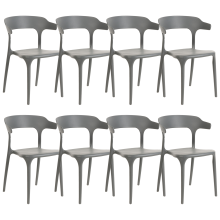 Set of 8 Dining Chairs GUBBIO Grey